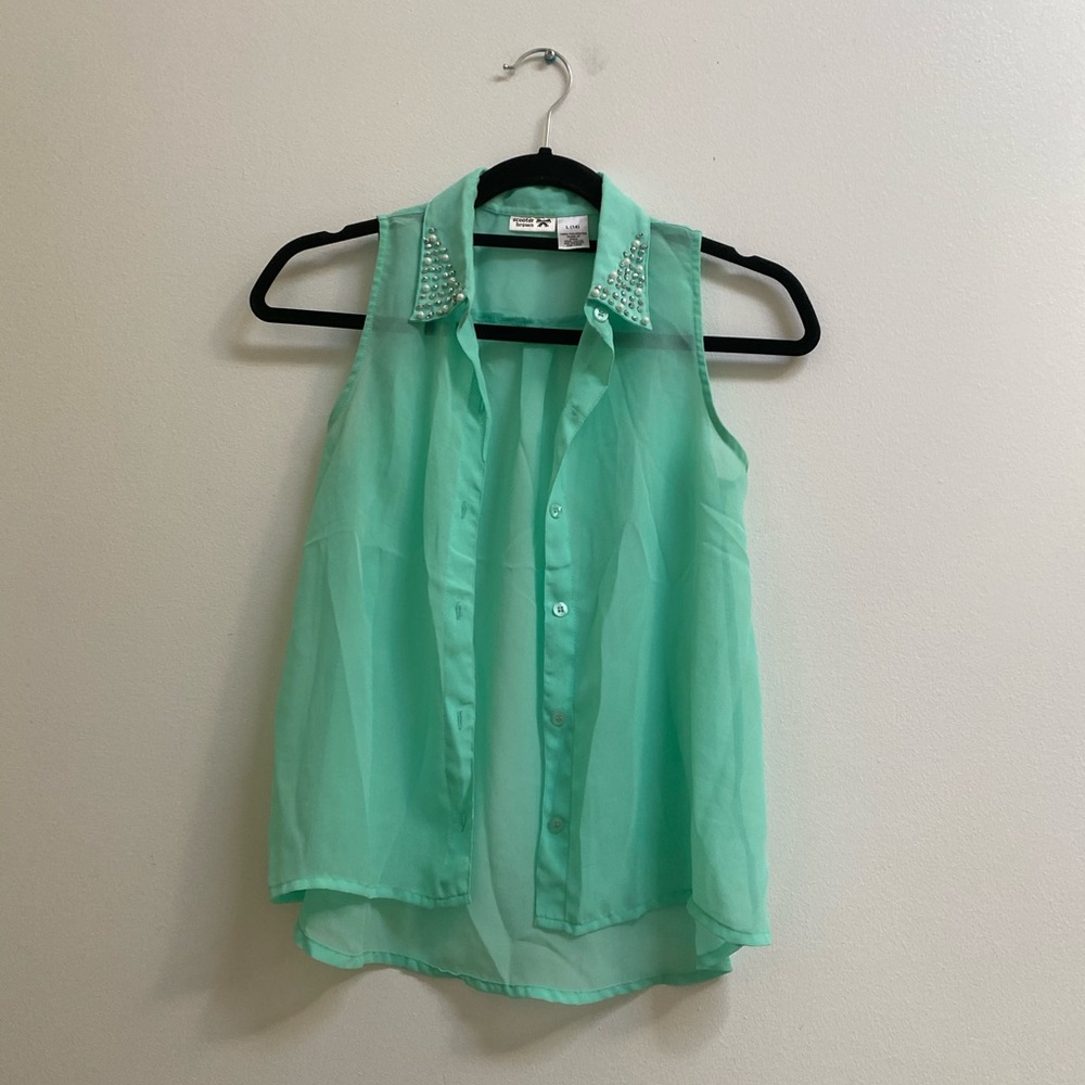 Embellished Collared Chiffon Blouse